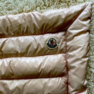 Moncler down blush pink baby blanket